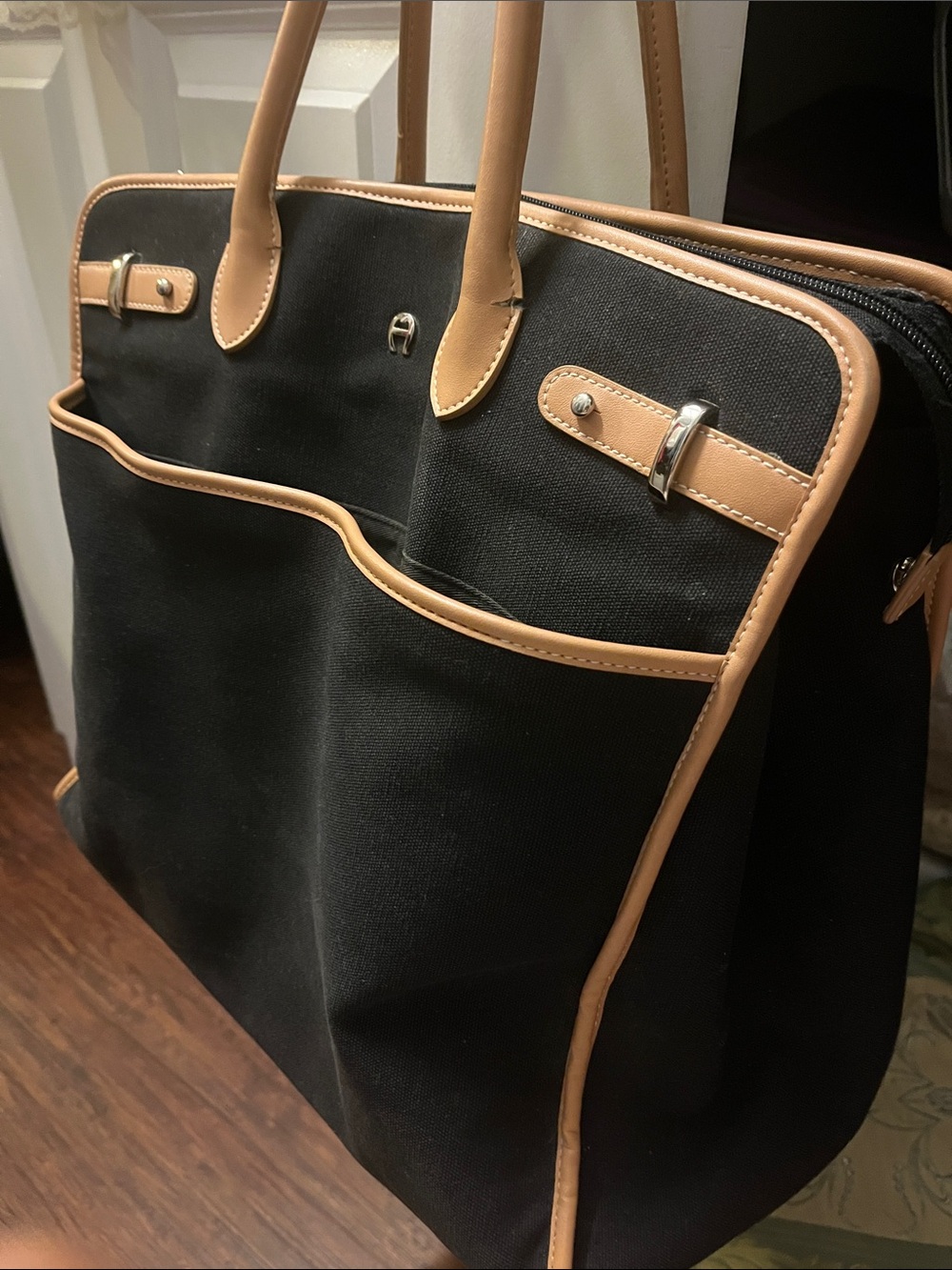 Large Black Canvas Tote
